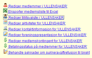 Tillitsvalgt Velg Rediger tillitsvalgte i XXXX i hovedmenyen.