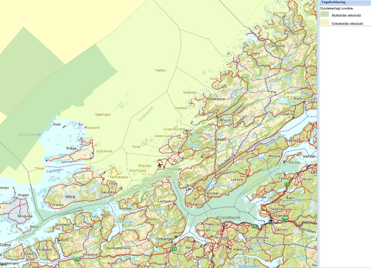 4.3.7 Nasjonale kartserier Kartserien 1:50.000 og de digitale kartseriene N50-N5000 er heldekkende og vedlikeholdes fortløpende for Sør-Trøndelag fylke. Vedlikeholdet utføres av Kartverket.