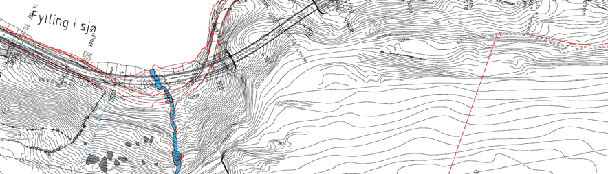 Nordplan side 16 Planprogram for reguleringsplan Fv 57 Strandanes - Nistadlia Utsnitt B: Skisse som viser mogleg vegføring langs/i sjøen. (Kartet er også vedlagt, i målestokk.