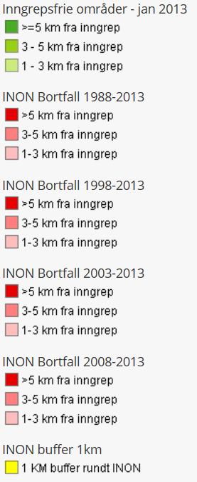 Nordplan side 25 Planprogram for reguleringsplan Fv 57 Strandanes - Nistadlia Deler av veganlegget kan kome så vidt i konflikt med 1 km buffersone for inngrepsfrie område på Nyfjellet/Høgefjellet.