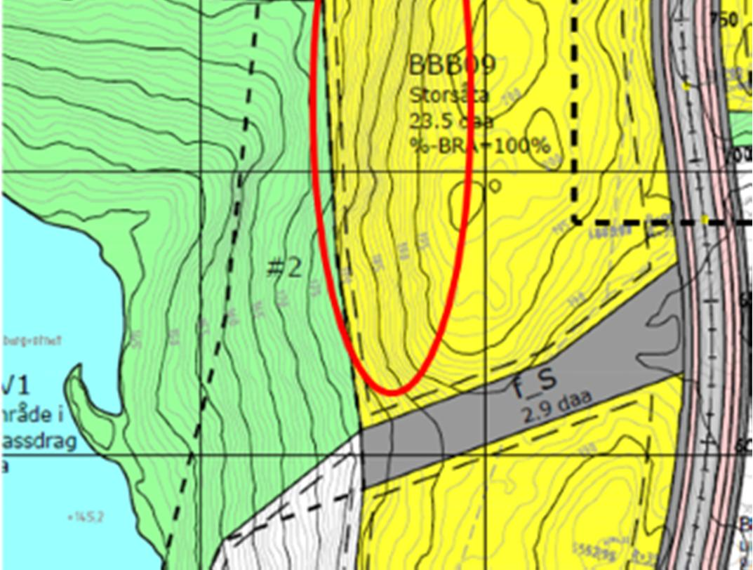 Geologisk rapport for områdeplan 16 av 26 Bilde 7: Blikk over Ullbergvatnet mot sørøst på Ullbergparken.