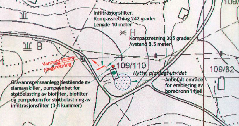 I tillegg er det opplyst fra Monefeldt at eiendommen 109/81, som ligger lengre mot øst, har en heftelse på 109/15 om at det ikke skal bygges innenfor en grense på 100m fra eiendommen.