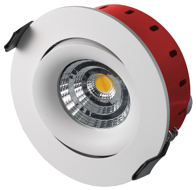 LED Downlight Akse 5W Akse, en dreibar lavprofildownlight med meget godt lysutbytte. Kan vippes 360 i alle retninger.