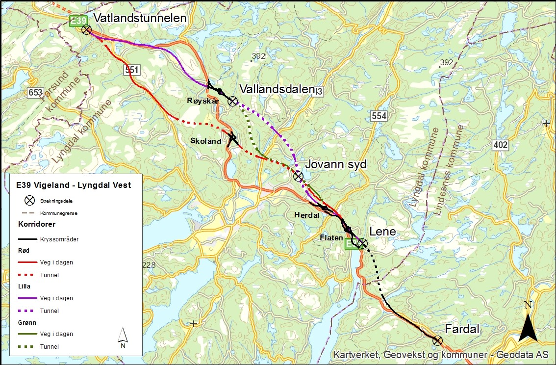 Kommunedelplan E39 Vigeland-Lyngdal vest.