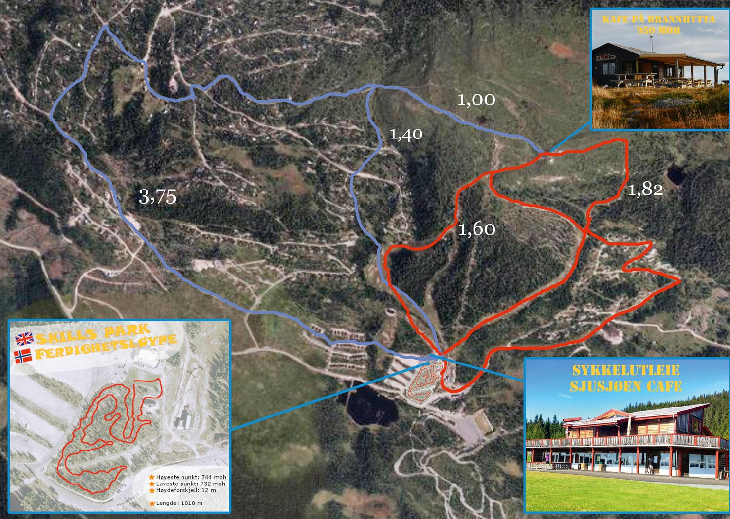 SYKKEL Sjusjøen Mountain Bike Park Det finnes et variert nettverk med sykkelstier og løyper i alle