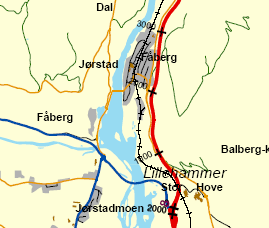 109 Figur 14.8: Bergabs forslag til plassering av klimastasjon 1 mellom Lillehammer og Vinstra Plassering av ny klimastasjon Figur 14.