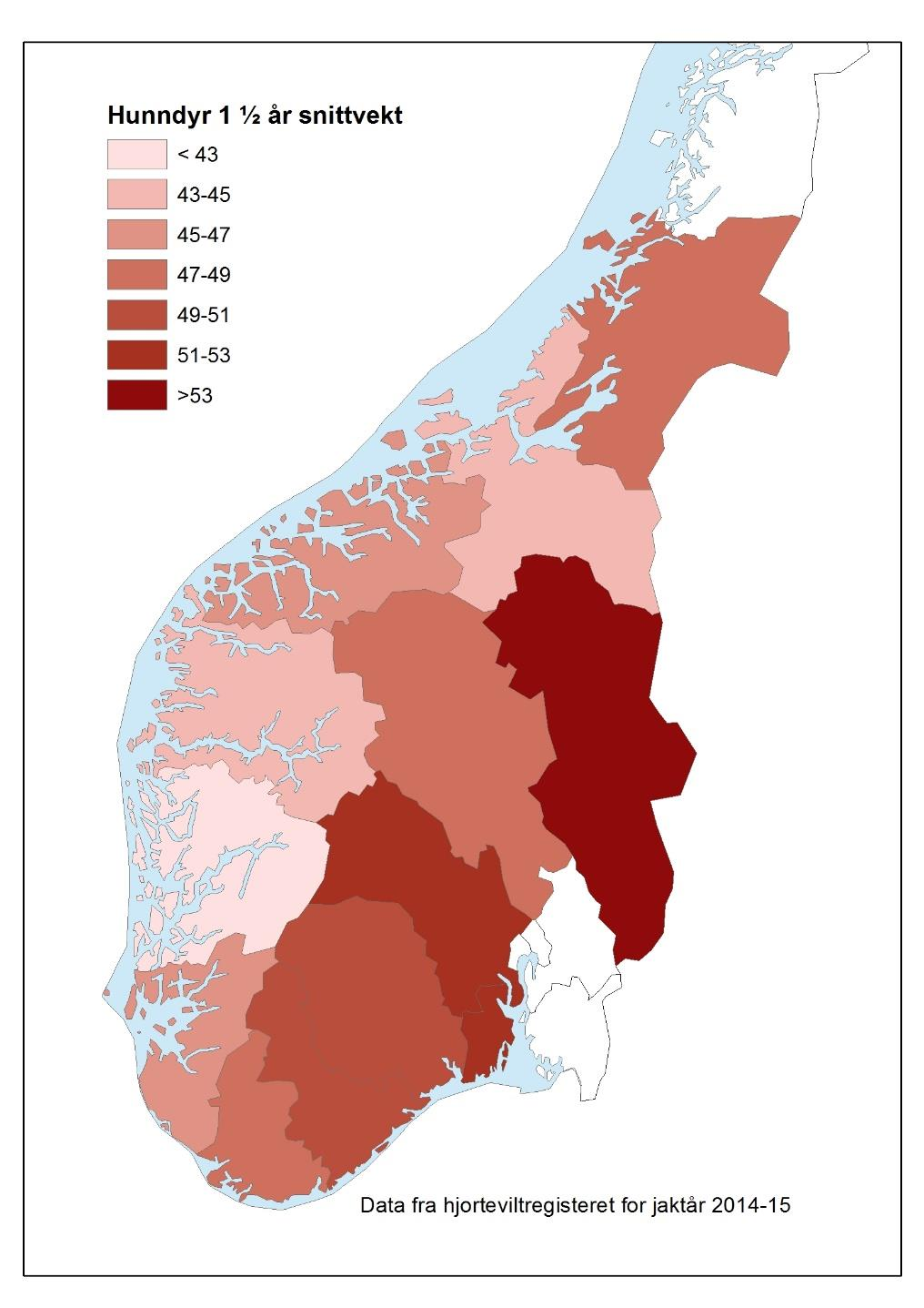 Ressurstilgangen i Ø-Norge Kroppsvekt som indikator Hvor er slaktevekten høyest? Etter å ha korrigert for tetthetseffekter Mysterud et al.