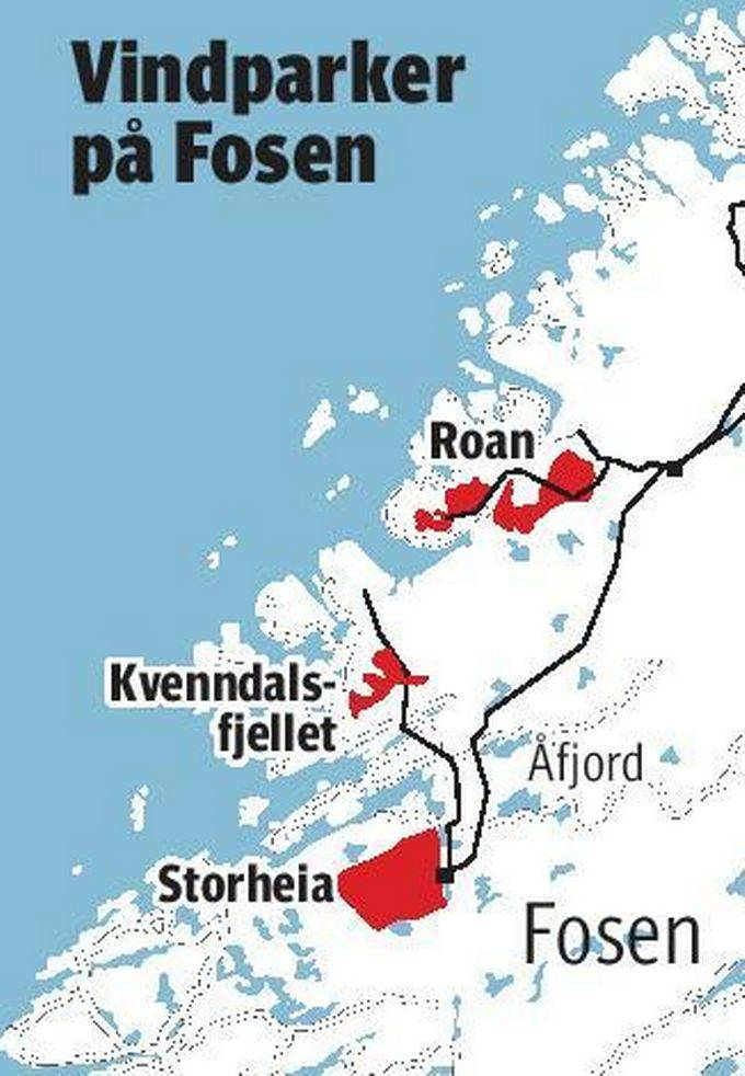 Vindmøller Store inntekter til Åfjord og Roan.
