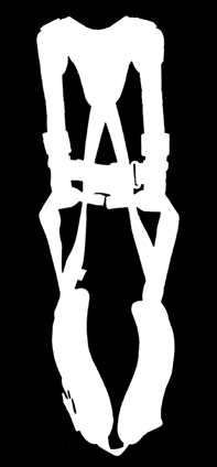 FS2025 FALLSELE 1 D-ring ryggfeste og 2 front løkker for innfesting av fallsikringsutstyr Padding på skuldre og ben for komfort