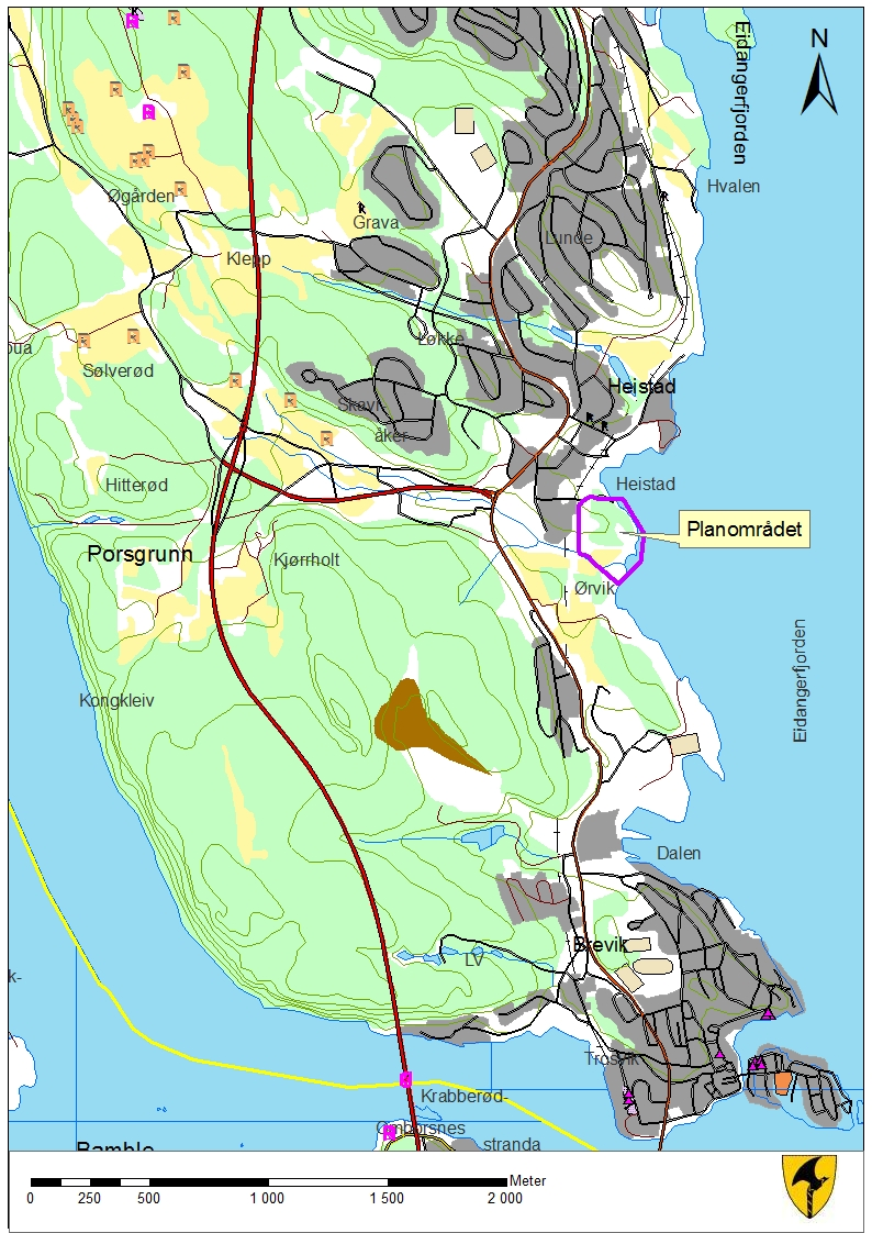 TIDLIGERE REGISTRERTE KULTURMINNER Det er ikke kjent automatisk fredete kulturminner innefor planområdet. Porsgrunn er generelt en kommune med en høy tetthet av kulturminner.