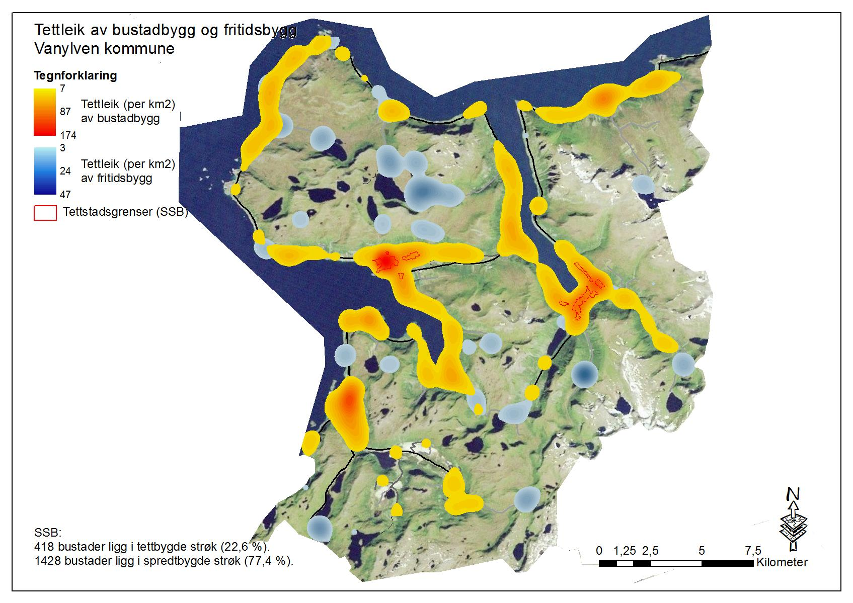 Bustadar og hushald 21 Kommunestatistikk 216 Vanylven kommune Små endringar