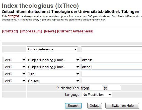 IXTHEO omfattende tysk teologisk &