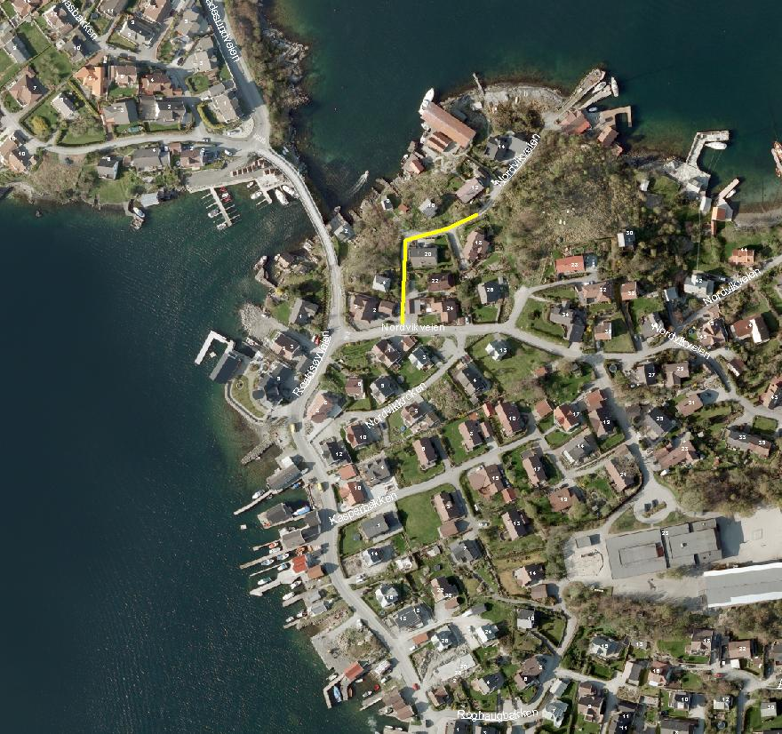 Prosjekt: 63291 Roaldsøy et 8, Nordvikveien Prosjektet omfatter sanering av 6 private avløpsanlegg som går direkte til sjø. Avløpet videreføres til kommunalt renseanlegg.