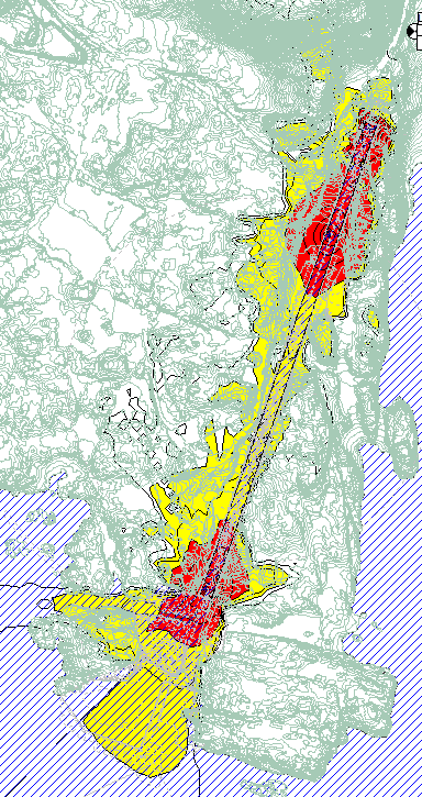 Denne eksempeldriften medfører at naboer på østsiden av Halsvikvågen ligger i hvit sone.