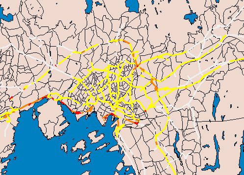 steder med ulike trafikale forhold samtidig.