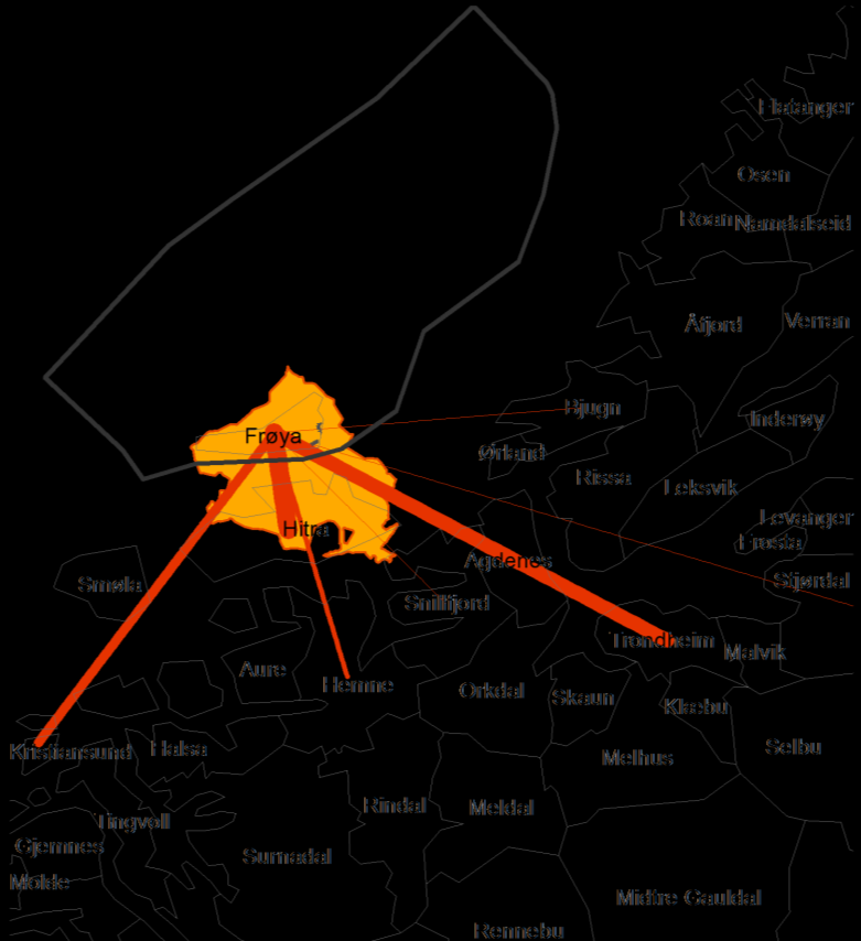 Sør-Trøndelag med et areal på 241 km². 26 % av befolkninga bor i tettstedene Sistranda som er kommunens administrasjonssenter, og Hammarvika. Kommunen er med i Orkdalsregionen.