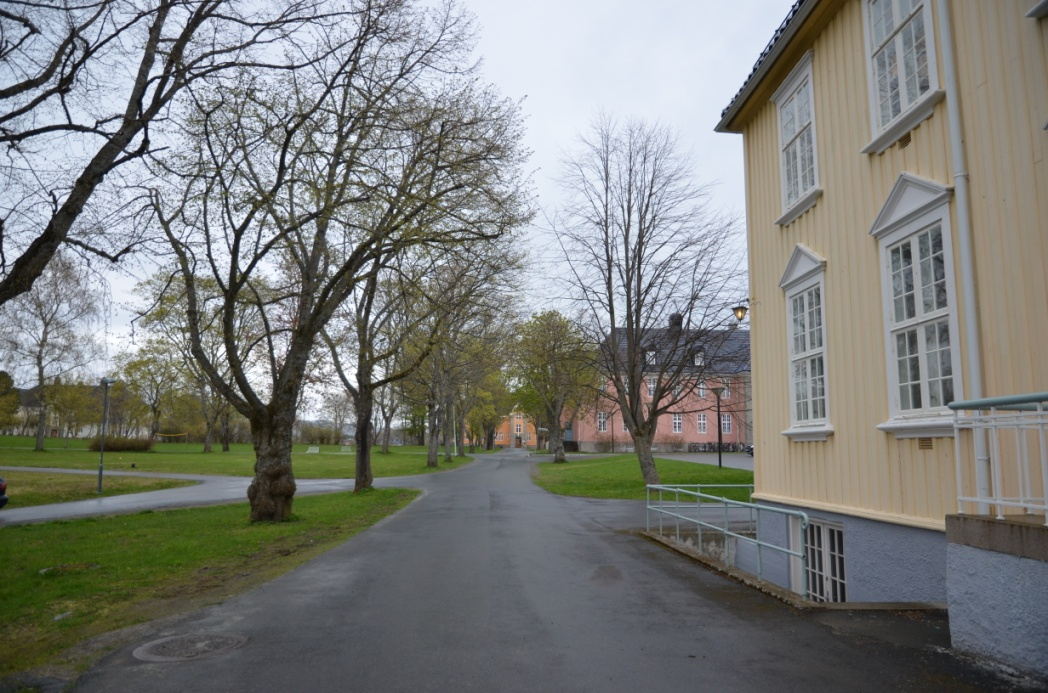 Alleen mellom bygg 03 og bygg 09. Delområde 2b Omfattes ikke av landsverneplanen, uten verneklasse. Tiltak, vernehensyn og sårbarhet har veiledende karakter.