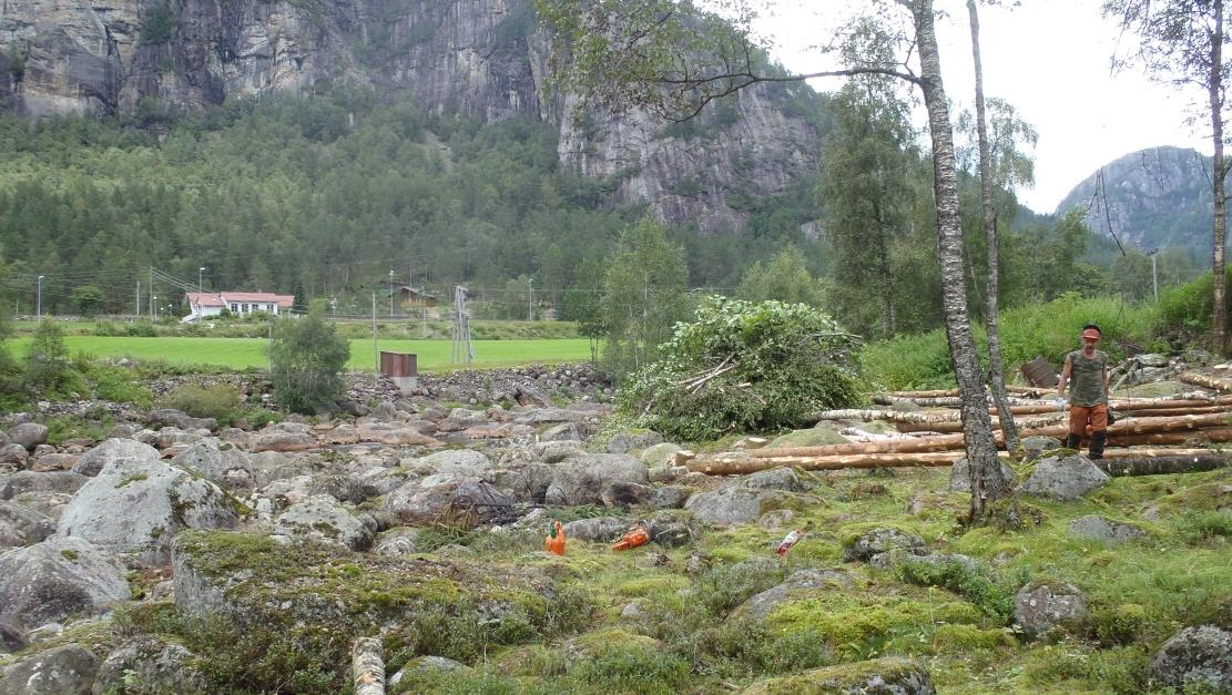 Området har vært oversvømt av flomvann og store mengder skrot og