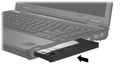 MultiBay II-harddisk MultiBay II godtar valgfrie moduler med harddisker koblet til en adapter.