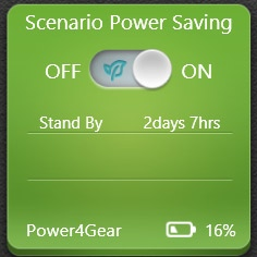 Power4Gear Power4Gear-appen i appstarteren til ASUS VivoBook lar deg raskt bytte mellom disse to alternativene for strømsparing: Performance (Ytelse) og Battery Saving