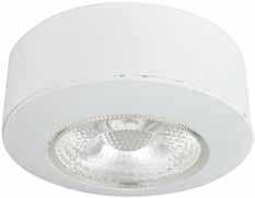 Bruk den som utenpåliggende downlight eller innfelt i skap. Leveres også som 3 pk. komplett med driver, kabler etc.