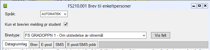 1.8. Når vi er klare til å opprette gradene, velger vi «Ja» under «Oppdater database». Det er viktig at dette blir gjort for å sikre at studentene ikke tilskrives flere ganger.