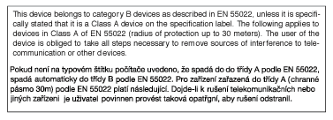 5. Informasjon om regelverk EN 55022 Compliance (Czech Republic Only) Polish Center for Testing and Certification Notice The equipment should draw power from a socket with an attached protection
