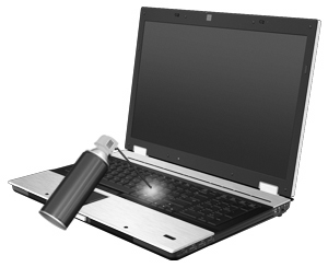 Rengjøre styreputen, tastaturet og lufteåpninger Smuss og fett på styreputen kan føre til at pekeren hopper rundt på skjermen.