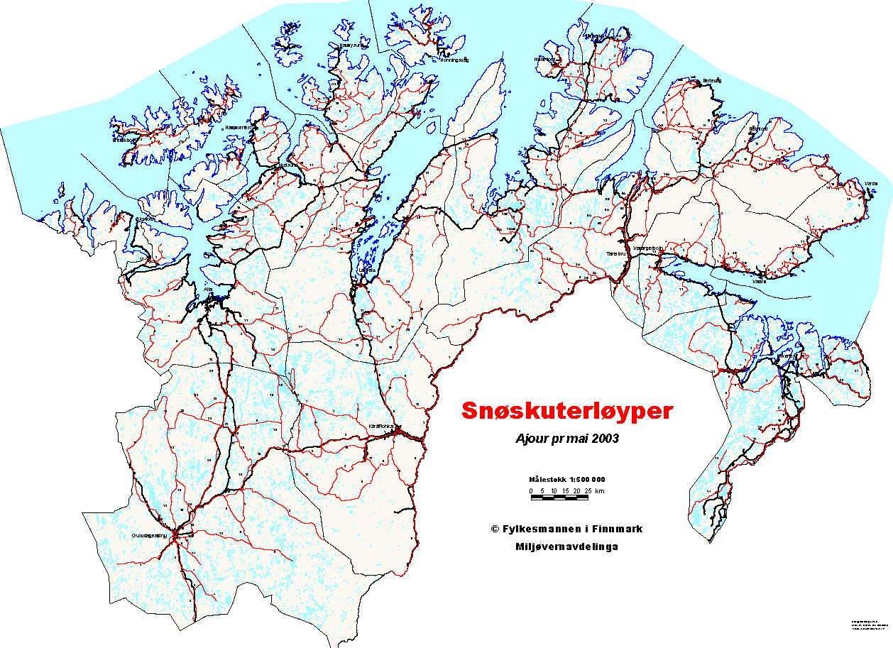 2003 2004 Dokument nr. 3:12 71 den. I perioden 1998 2003 var økningen i snøskuterløypenettet på om lag 170 km.