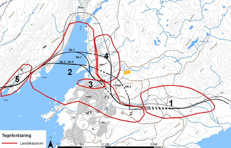 5.2.1 Landskapsbilde/bybilde Prosjektområdet tilhører Ytre Salten som er en del av landskapsregion 29: Kystbygdene i Helgeland og Salten i følge NIJOS rapport 2/98 Det meste av landmassen består av