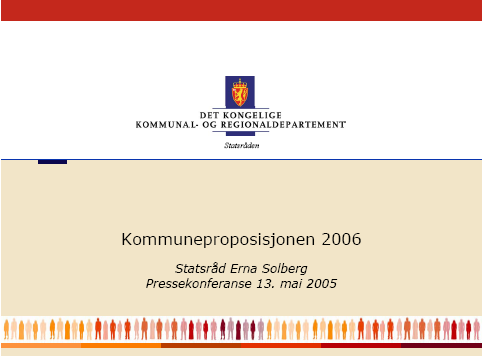 Kommuneproposisjonen - det økonomiske opplegget for 2006 Samlet inntekt Vekst i kommunesektoren: 1,3 mrd Det gir 15 mill.