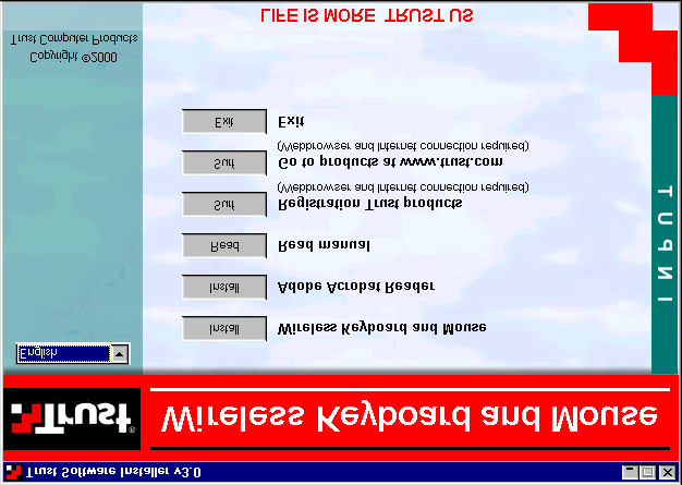 EXE] og klikk Ok (se figur 5) for å starte Trust Software Installer. Figur 5: Starte Setup 5. Velg ønsket språk. Figur 6 kommer fram. Figur 6: Trust Software Installer 6.