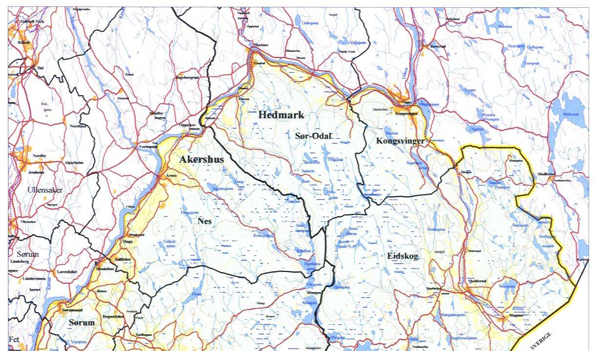 Elgregionråd Øst 2 fylker 7 kommuner 29 vald /