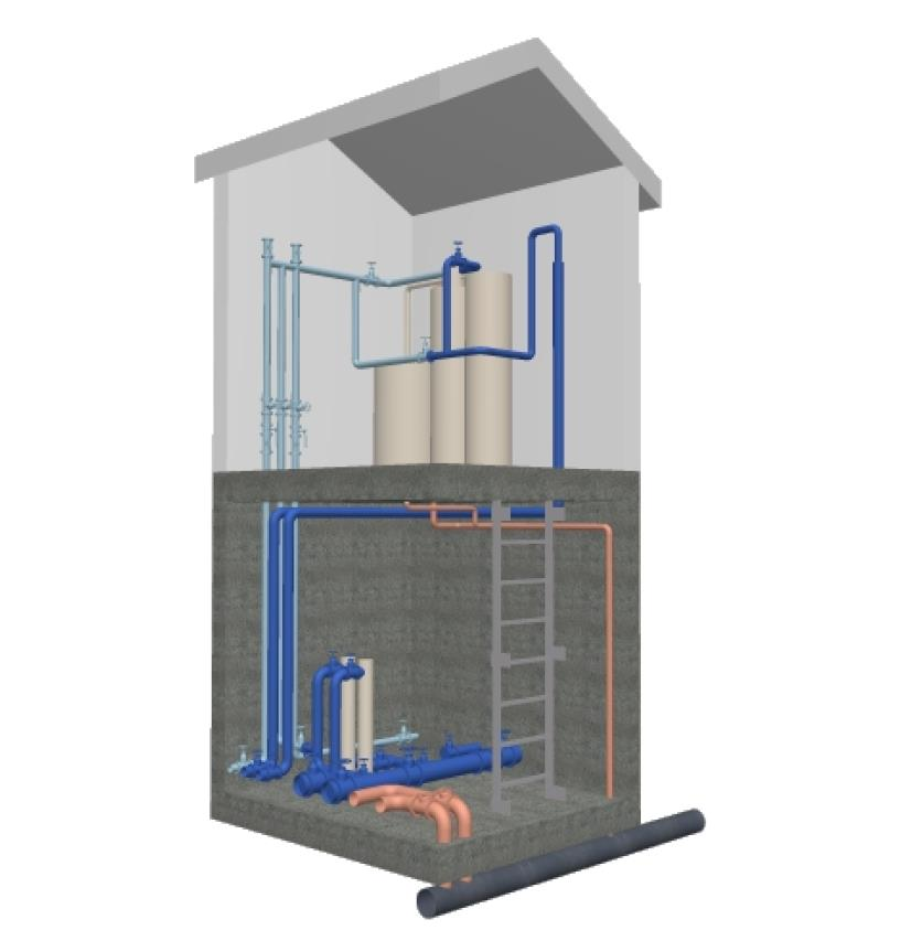 VA-plan Solhovda Sør 31 Figur 17. Figur viser eksempel på ventilkammer/vannbehandlingsanlegg med overbygg, størrelse ca 4 x 4 meter.