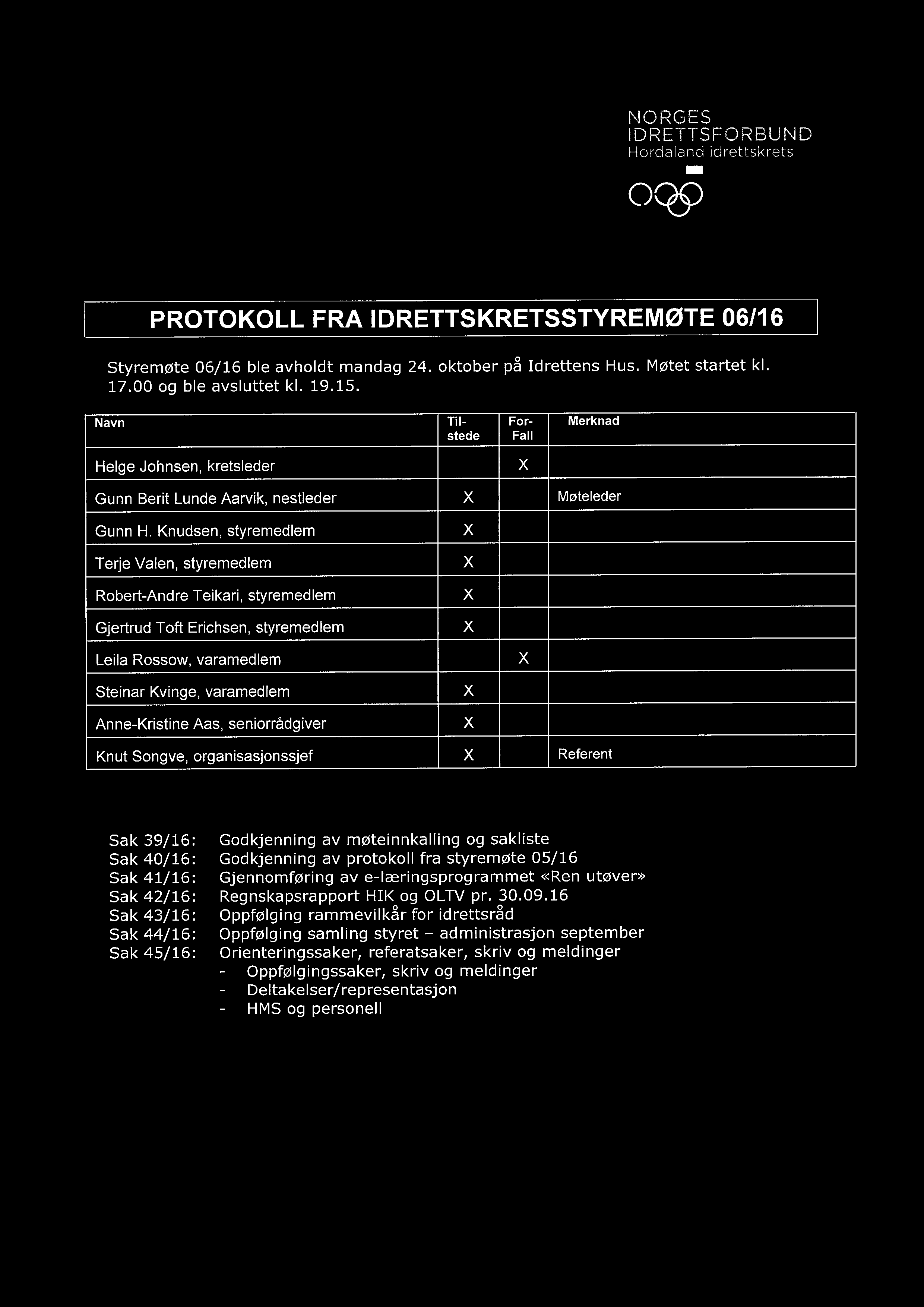 Knudsen, styremedlem X Terje Valen, styremedlem X Robert-Andre Teikari, styremedlem X Gjertrud Toft Erichsen, styremedlem X Leila Rossow, varamedlem X Steinar Kvinge, varamedlem X Anne-Kristine Aas,