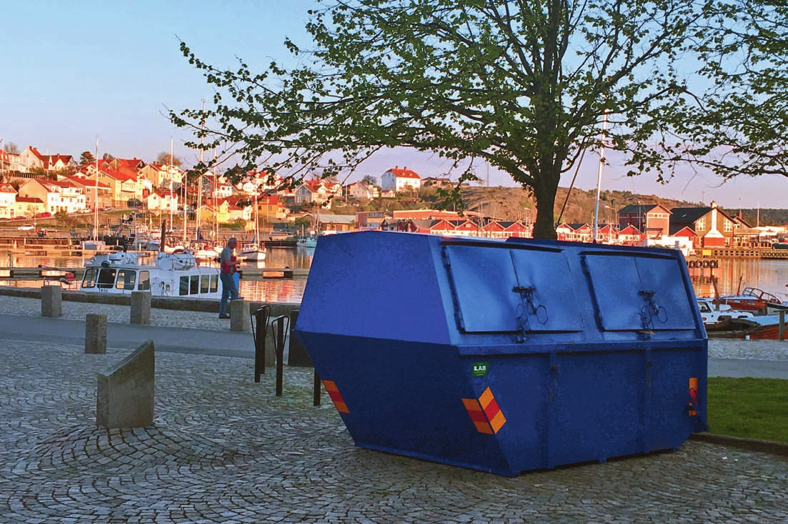 ILAB containere en høyere standard ILAB container, lukket lift. Fra Strømstad kommune i Sverige. Ilab er Nordens ledende leverandør av containere til avfallshåndtering.