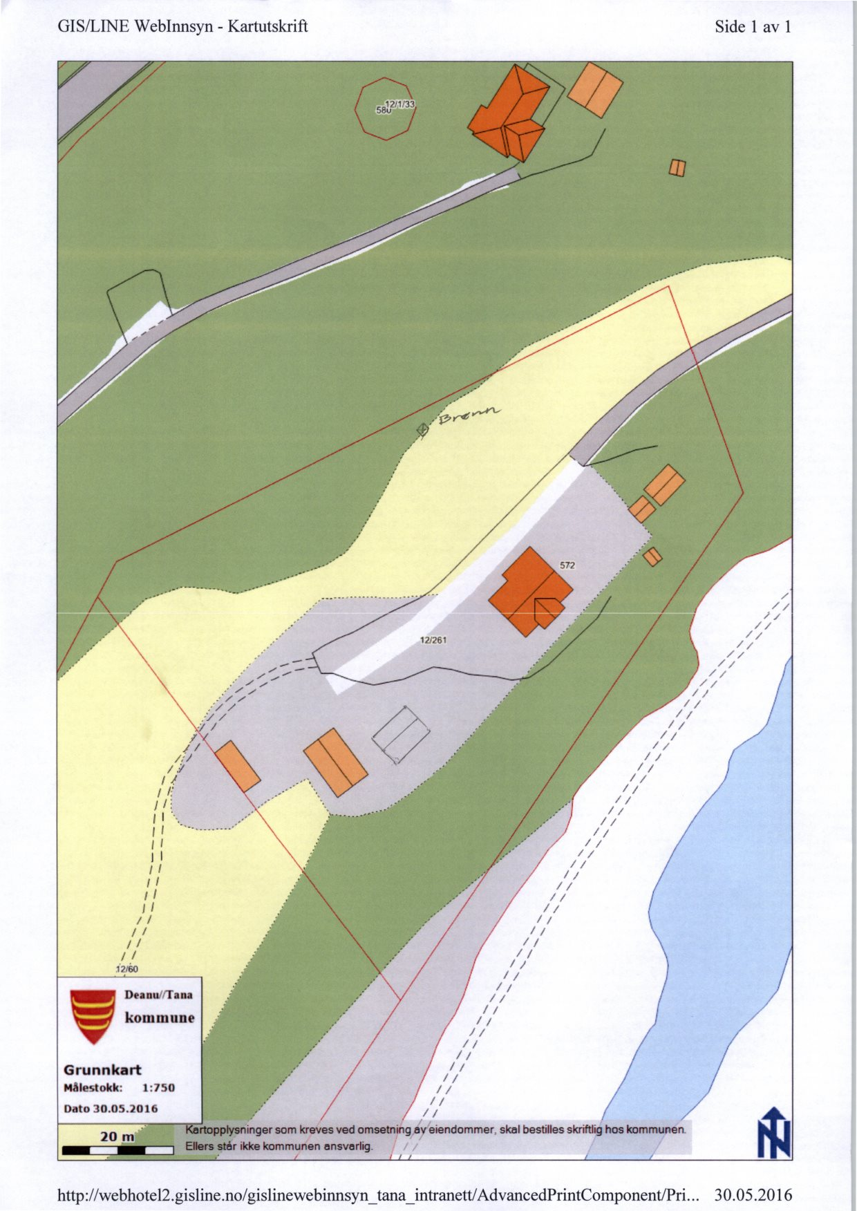 GISLINE WebInnsyn - Kartutskrift Side 1 av 1 058 1u2.133...... 12:261 ; 1.? 7, I I I 1 il i 1 II... " 12:60 V komillulle DeanuHTana Grunnkart Målestokk: 1:750 Dato 30.05.2016 2 0 m INIC11011= rtopplysninger som kreves ved omsetning ayeiendommer.