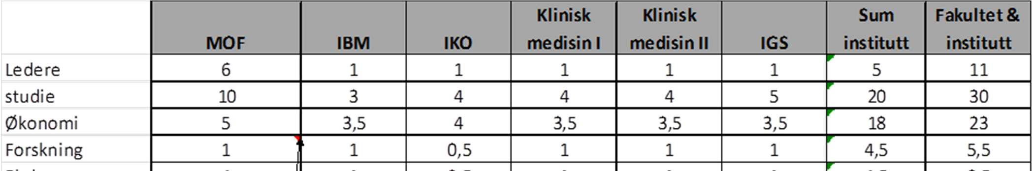 Forslag til bemanningsplan AG2