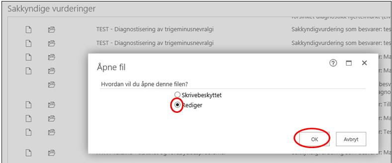 BESVARE EN SAK FRA «DOKUMENTER TIL FORDELING». Når du ser at du kan besvare den aktuelle saken, følges prosedyren over ved å markere saken du ønsker å besvare.