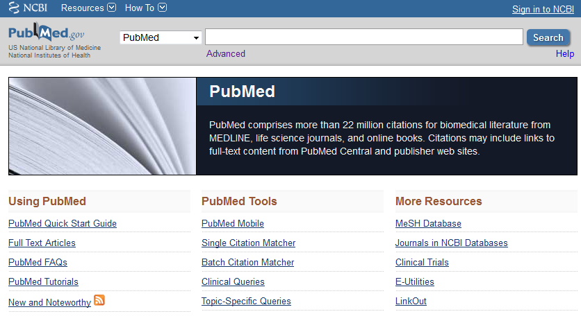 PubMed - Oversikt Søkefelt Pålogging til personlig område Hjelpefunksjoner (Se også (1)) Avan
