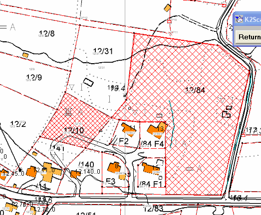 Sak 0025/06 Vurdering: Eiendommene gnr. 12, bnr. 10 og 84 inngår i reguleringsplanen for Kiby. Eiendommen 12-10 er regulert til boligformål og mens eiendommen 12-84 er regulert til friområde.