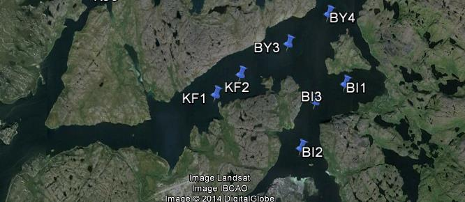 Figur: Oversikt over bløtbunnsstasjoner Resultatene av disse undersøkelsene vil foreligge i desember 2014, i forbindelse med konsekvensutredning for utslipp fra SVG.