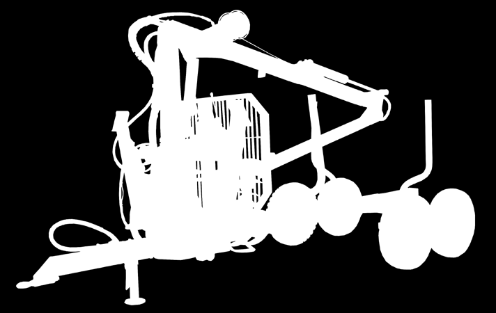 2 stakesett, kran er på 3-punktstativ med hydrauliske lavett støttebein og kan overføres rett på traktor, hvis ønskelig.