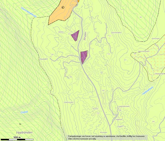 Ådalen grustak N 6894846 Ø 591948 Utsnitt fra gjeldende kommuneplan.