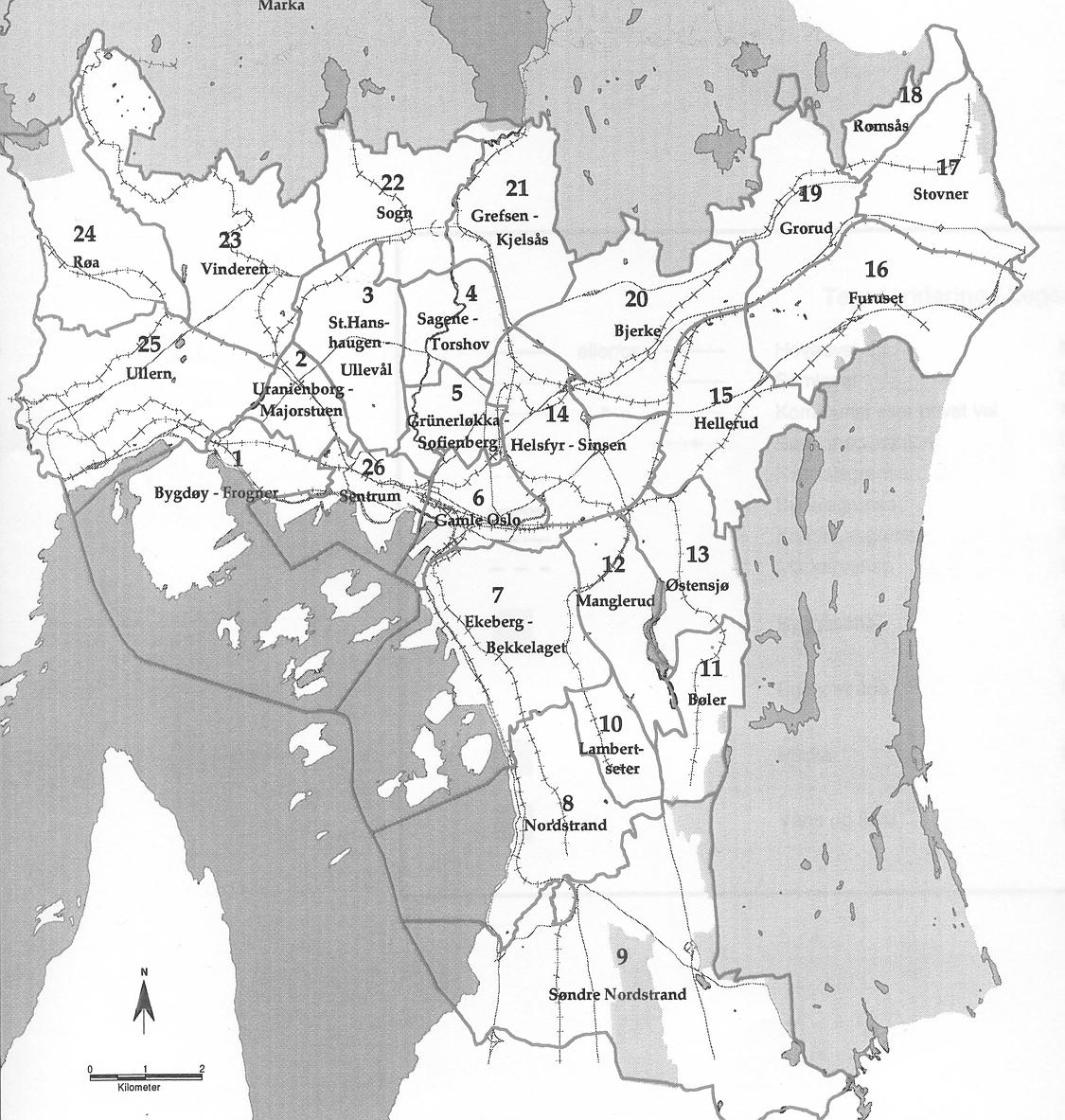 Groruddalen Ammerud Rødtvedt-Kalbakken Romsås Vestli Stovner Hovseter Tonsenhagen Linderud-Veitvet Furuset Haugenstua Ellingsrud Lindeberg