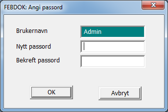Pålogging Ved første gang oppstart må du angi passord til admin