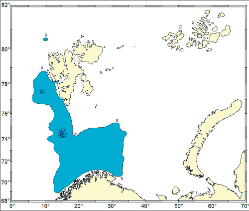 Havforskningsinstituttet og PINRO Denne indikatoren beskriver en tilstand i økosystemet (type E) som er et direkte mål på en biologisk ressurs i Barentshavet.
