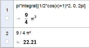 cos = cos sin Det gir v v v = v cos ( cos ) = v cos v cos v= + cos v cos d = + cos d= + sin + C 4.9 a f( ) = cos + Volumet er gitt ved: ( ) V = f( ) d= cos + d.