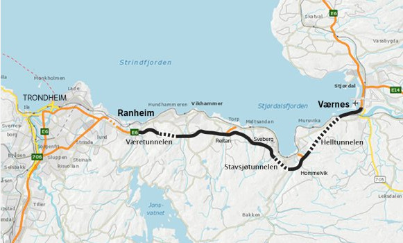 E6 Ranheim - Åsen, Prosjektomfang Planstatus: E6 Ranheim Værnes, stadfestet reguleringsplaner E6 Kvithamar (Stjørdal nord) Åsen, kommunedelplan Trafikk ca. 9000 20000 ÅDT Ny E6 gir ca.