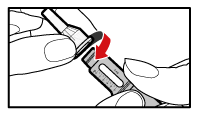 Sjekk stempelets posisjon på doseskalaen ved å se i ampullevinduet (se Figur T). Figur T Fjern folien fra en nål.